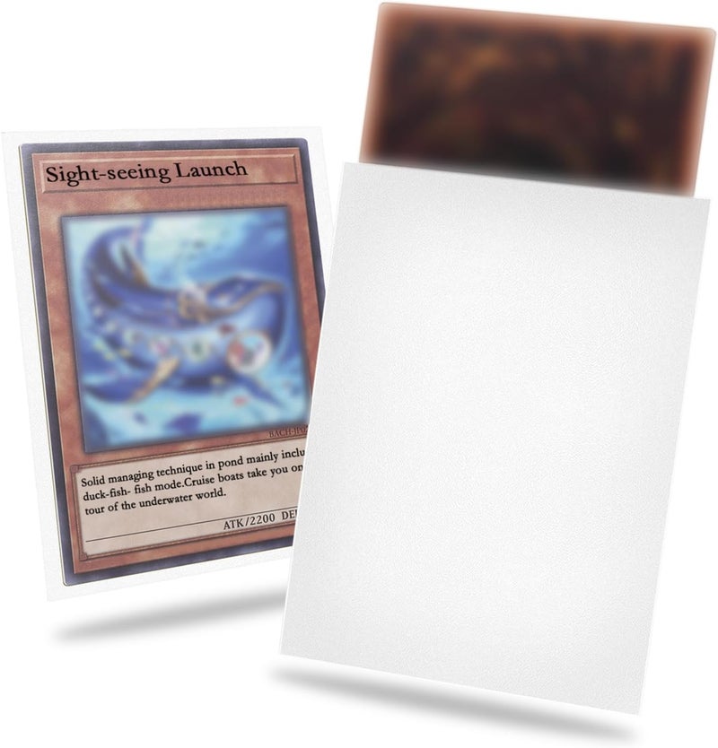 Fabmaker White Card Sleeve 200 Pack Compatible with Yu-gi-oh Card Sleeve Japanese Small Card Sleeves Photocard Sleeves 62x89mm, Back Textured Perfect Shuffling, Protect Your Japanese Sized Photocard Never Tear - Image 1